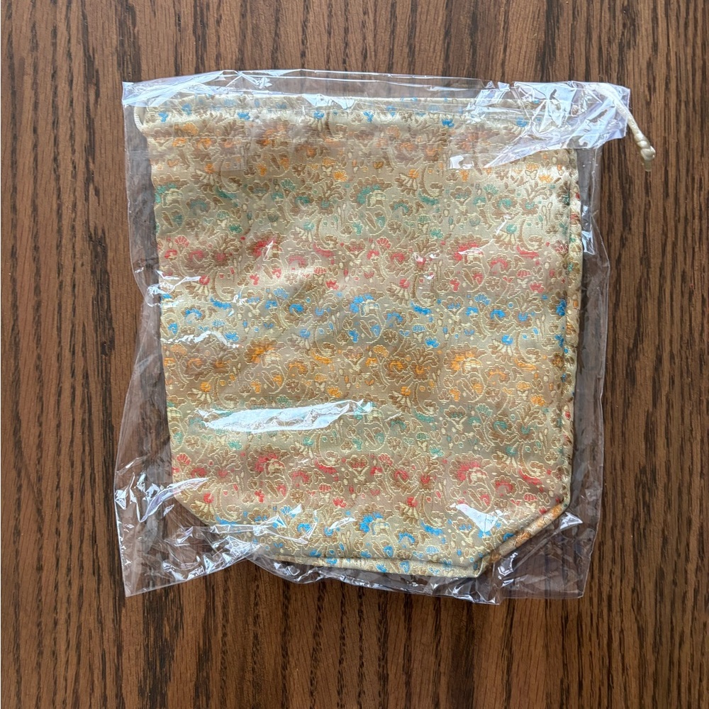 Silk Multicolored Drawstring Bag - image 2